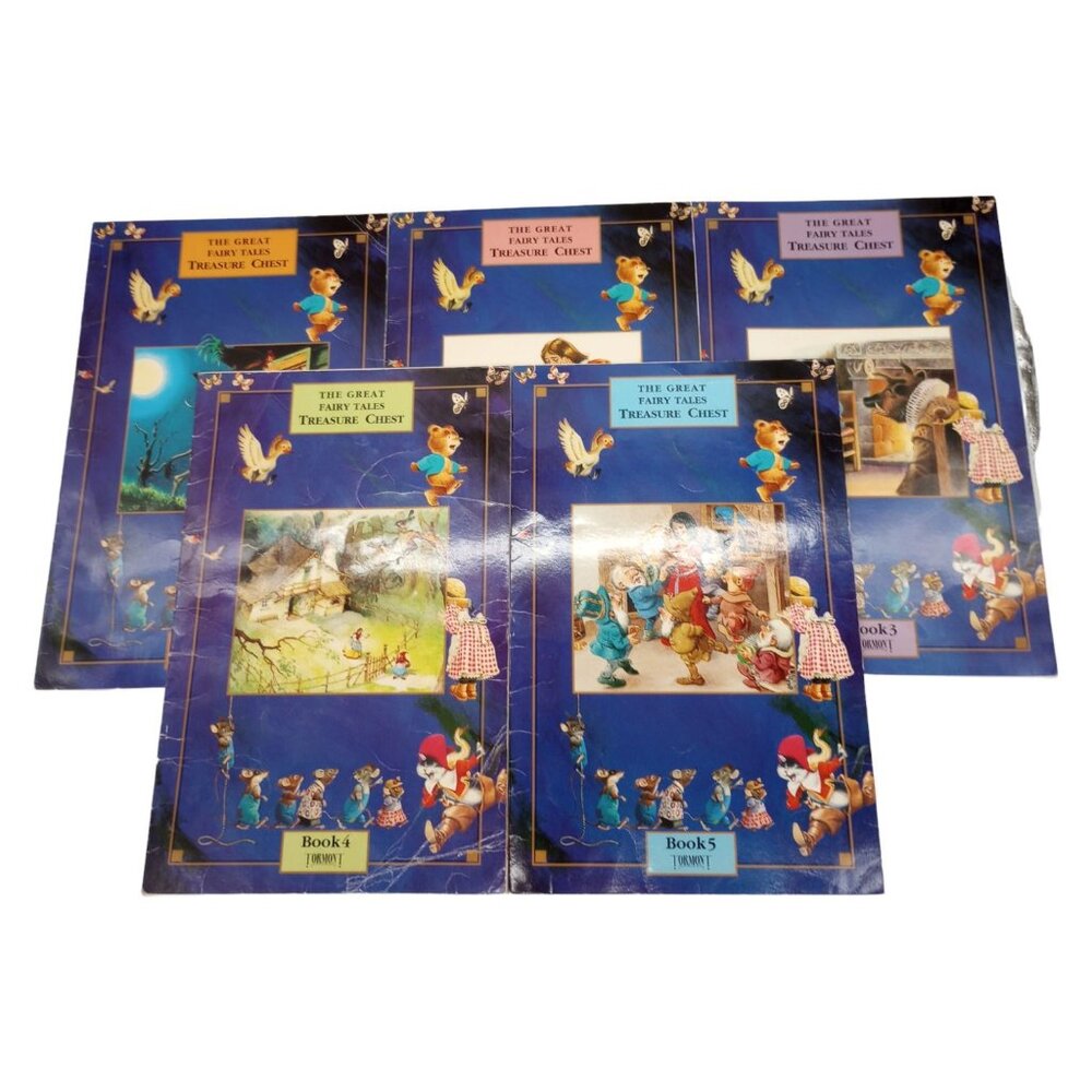 Large Books The Great Fairy Tales Treasure‎ Chest Set of 5 w/ Folio Tormont 1990